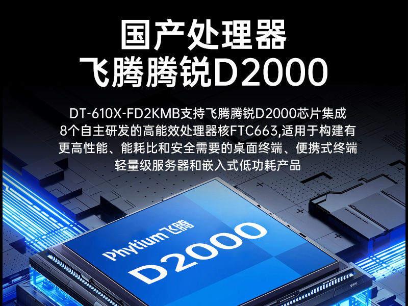 pa集团官网入口国产工控主机,飞腾d2000工控机品牌,DT-610X-FD2KMB